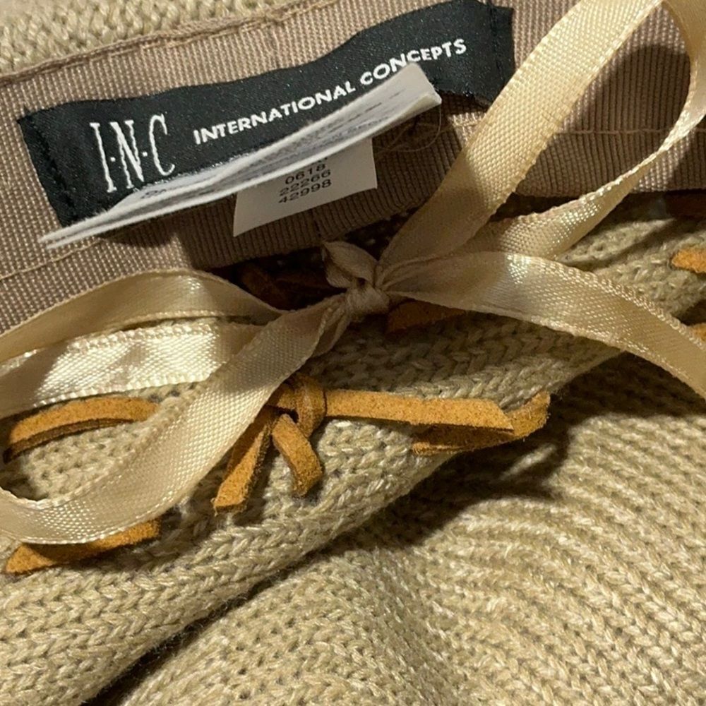 INC Leather Weave Burlap Wide Brim Hat - Picture 8 of 9